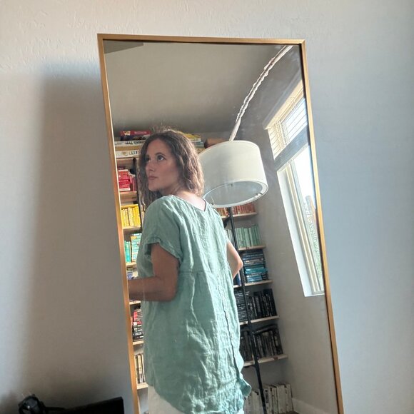 Terzo Millennio 100% Linen Top Italian Made Women's Large Button Back - Picture 6 of 8